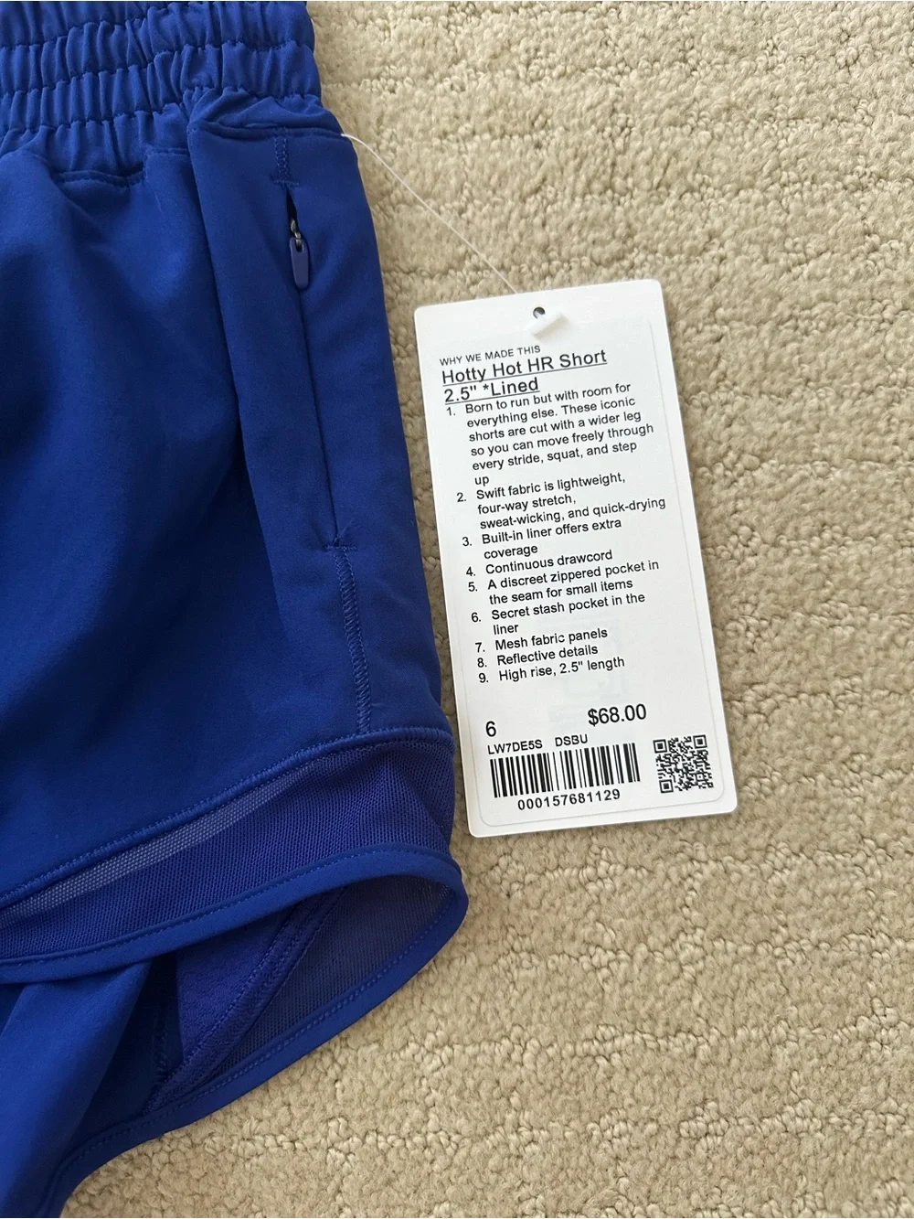 NWT Lululemon hotty hot high rise 2.5